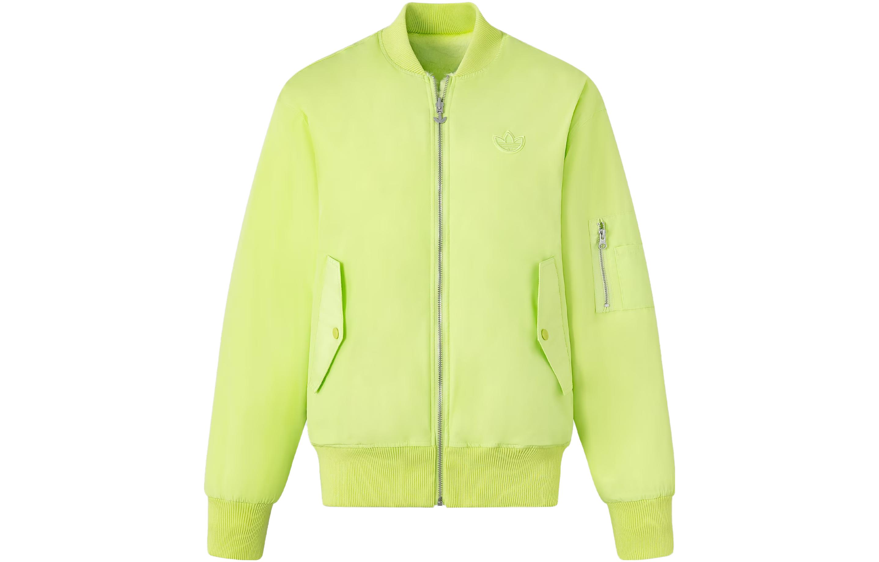 Adidas Originals Бомбер мужская двусторонняя меховая куртка, Pulse Acid Orange Green — фото 2