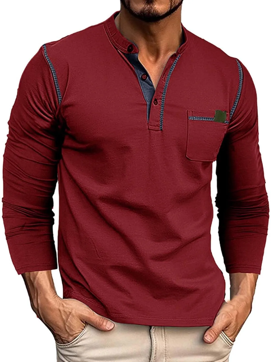 

Мужская флисовая толстовка с длинным рукавом и пуговицами