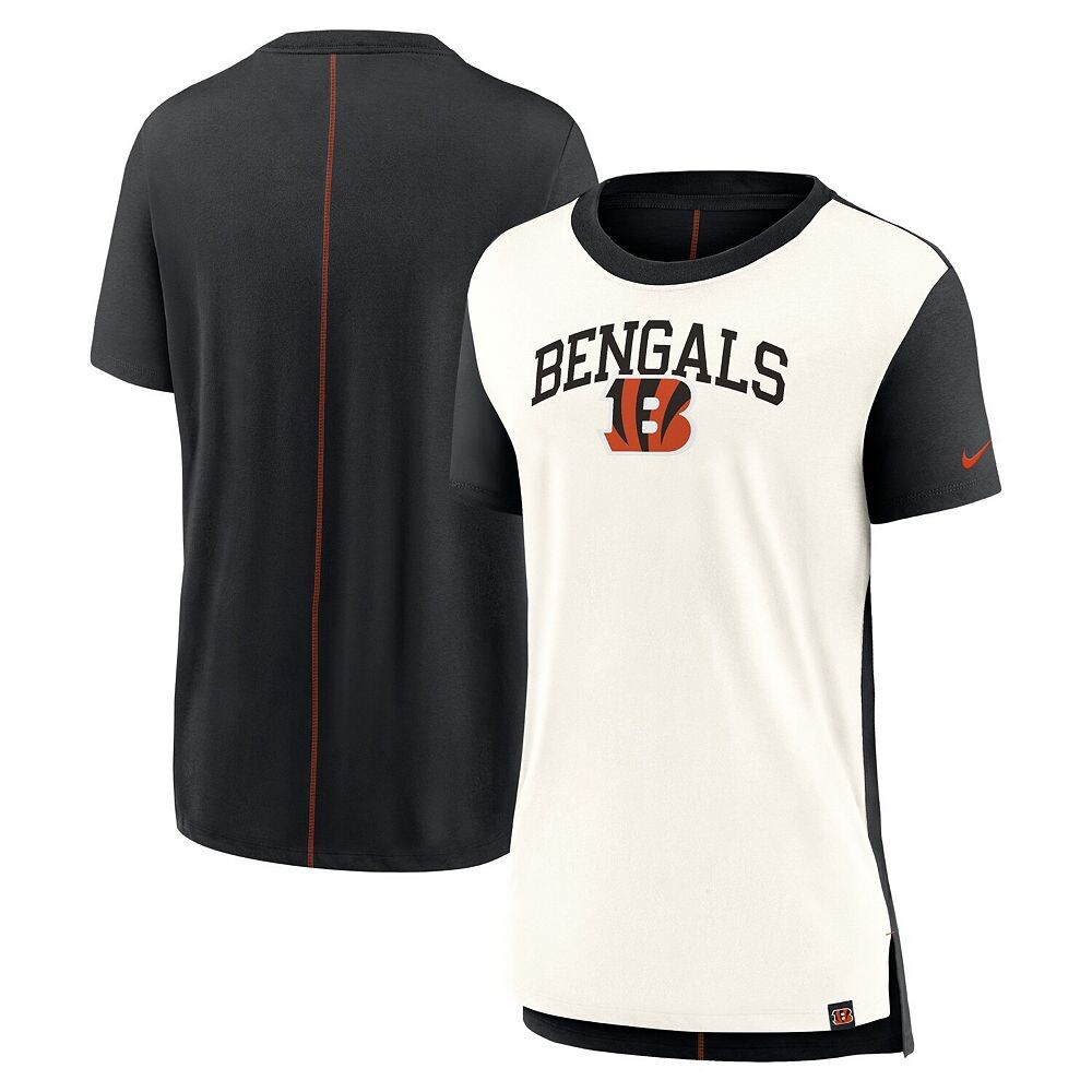 Женская футболка Nike кремового/черного цвета Cincinnati Bengals Wordmark Tri-Blend, цвет Bng Beige — фото 2