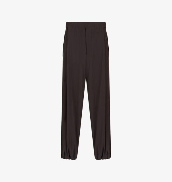 

Прямые брюки свободного кроя из эластичной ткани Emporio Armani, цвет raven