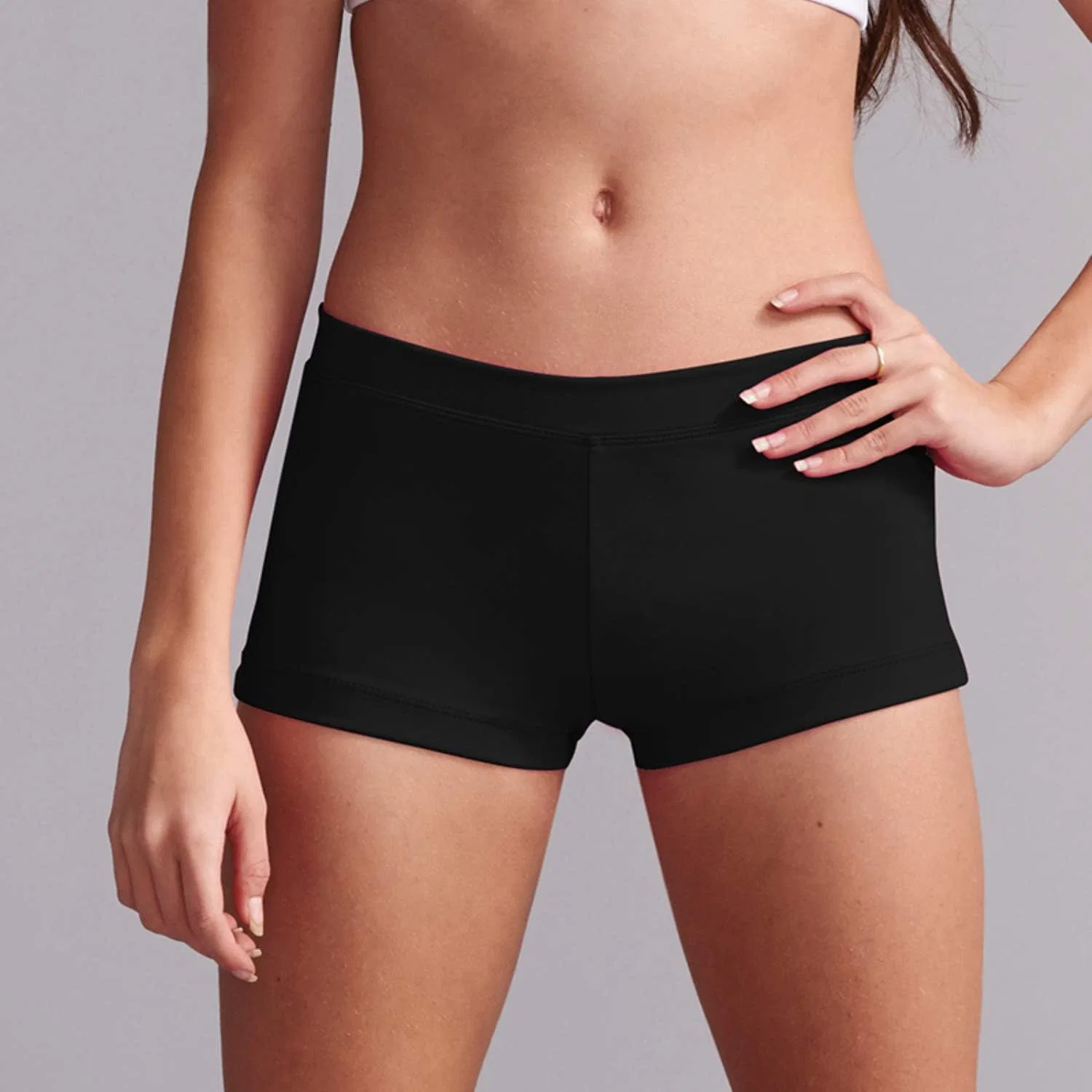 ZIZI Aosva Little Big Girls' Sparkle Dance Tumbling Athletic Gymnastics Short 2-14Years, Sparkleblack — фото 2
