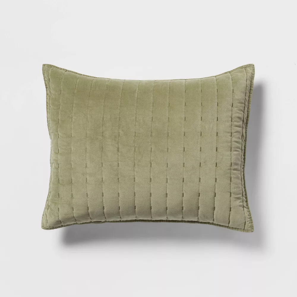 

Стандартный шов Channel Stitch Velvet Quilt Sham Зеленый - Порог