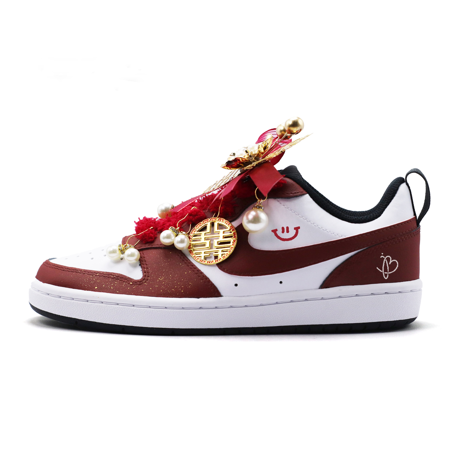 

Court borough heart to heart union нескользящие устойчивые к истиранию низкие кроссовки для скейтбординга kids' Nike, красный