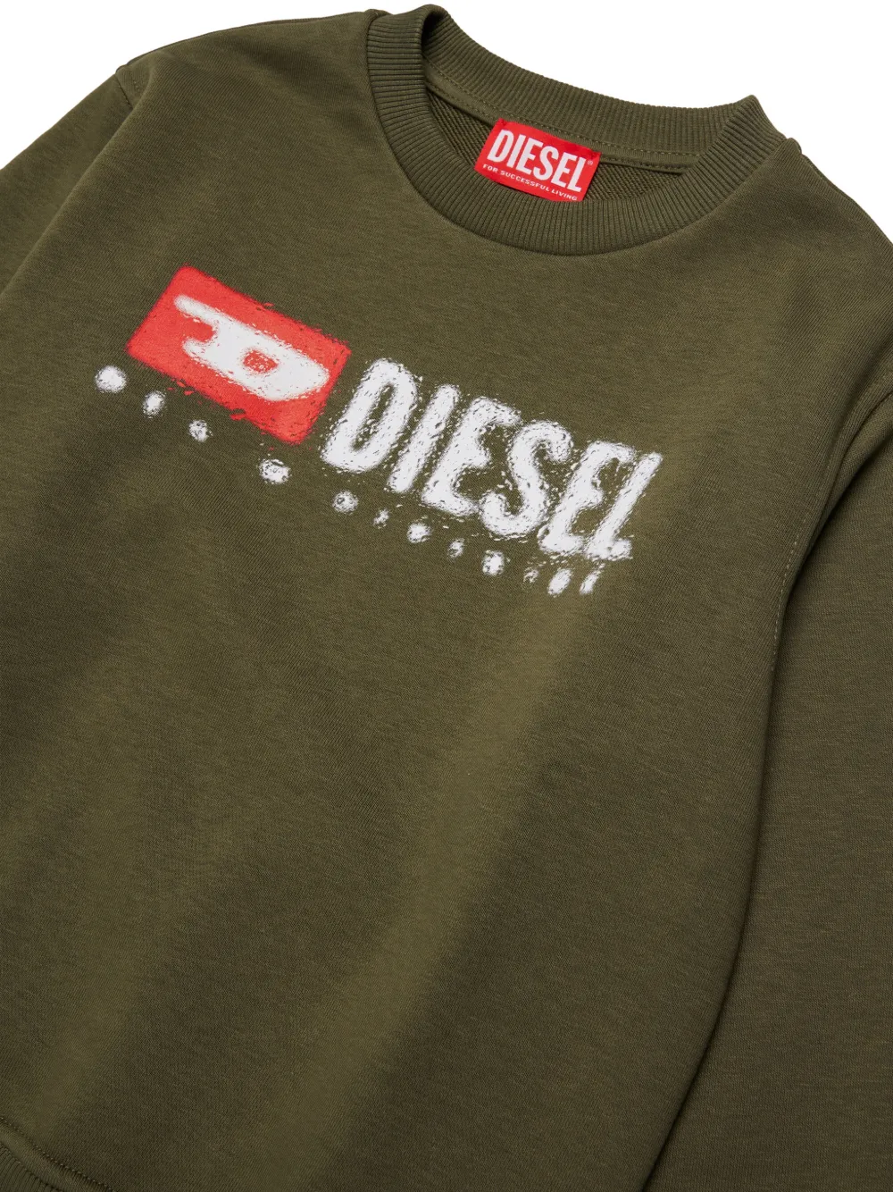 Джемпер с круглым вырезом Diesel Kids, зеленый — фото 3