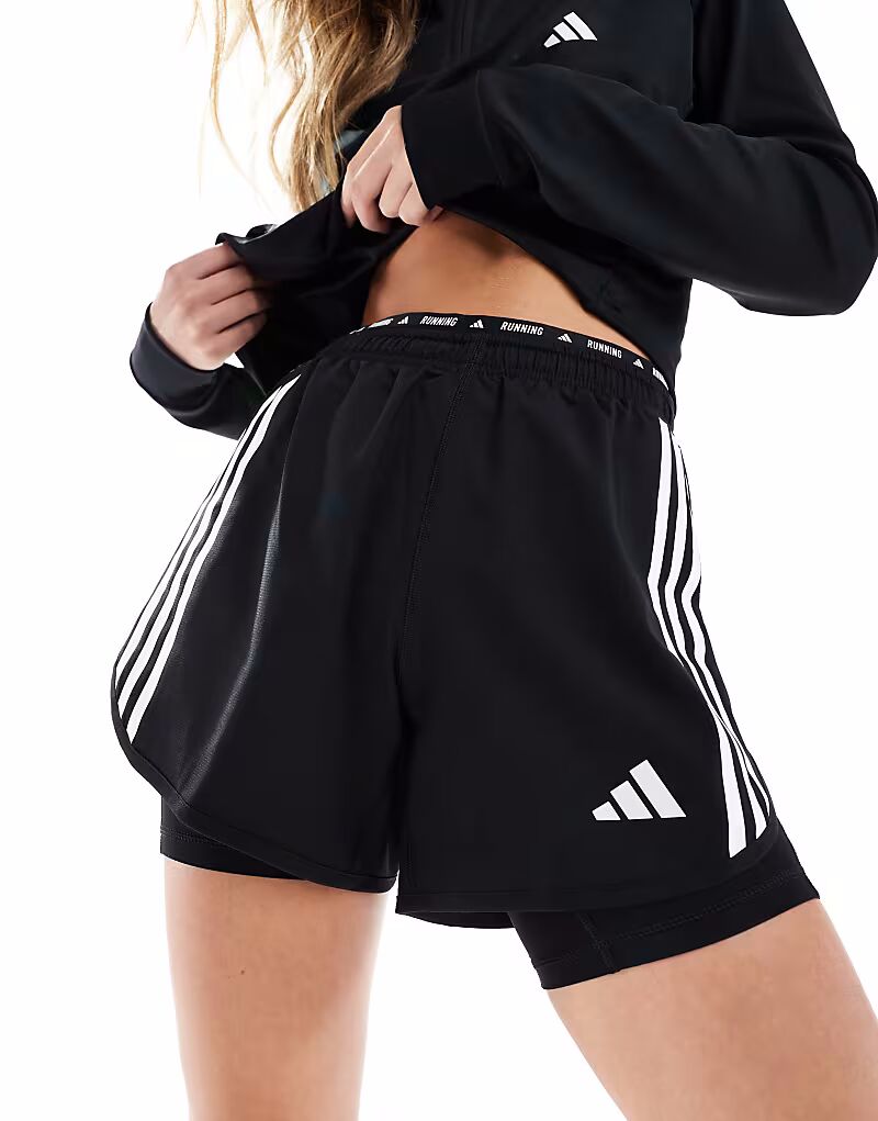 

Шорты Adidas Running Own The Run 2-в-1 черного цвета