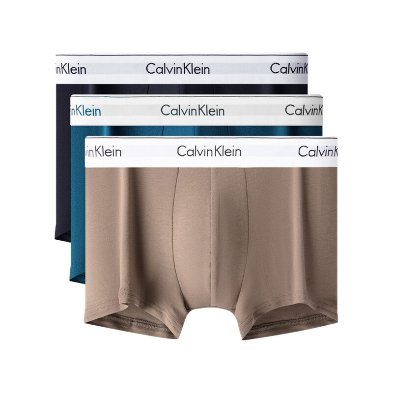 

Трусы-боксеры мужские Calvin Klein хлопковые, темно - синий / бежевый / коричневый