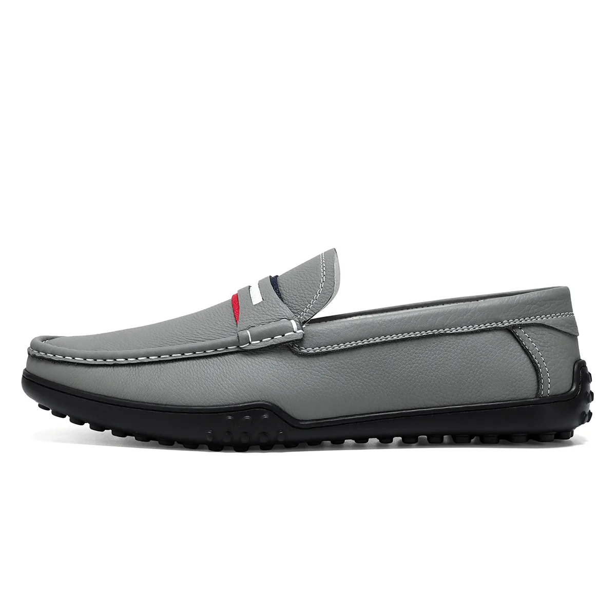 Мужские повседневные туфли из натуральной кожи ZRO, Gray (EU = Athletic Shoes Size-One Size)
