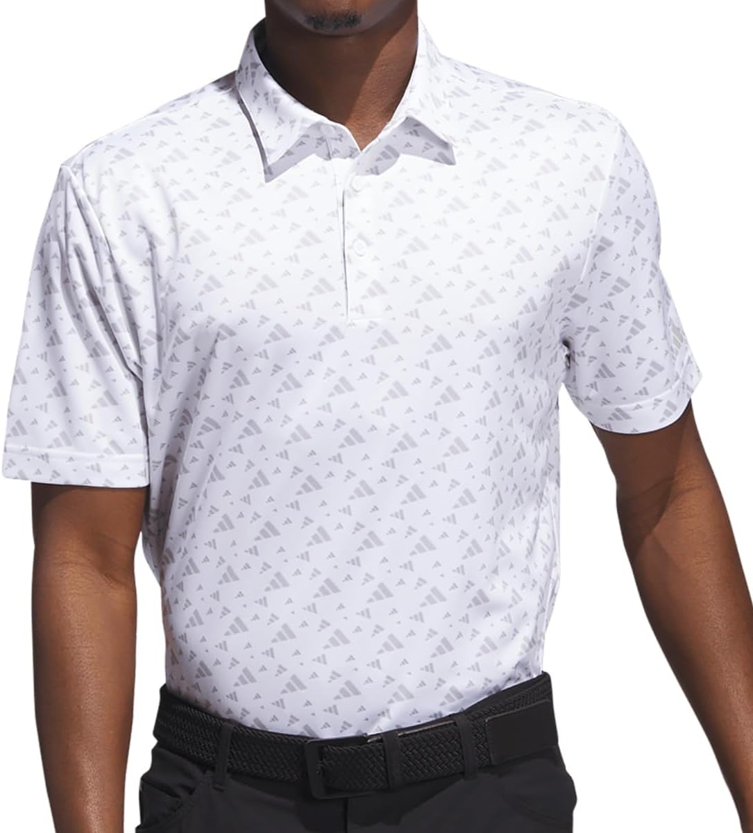 

Мужская поло-рубашка для гольфа с коротким рукавом и графическим принтом BOS Adidas, белый/серый