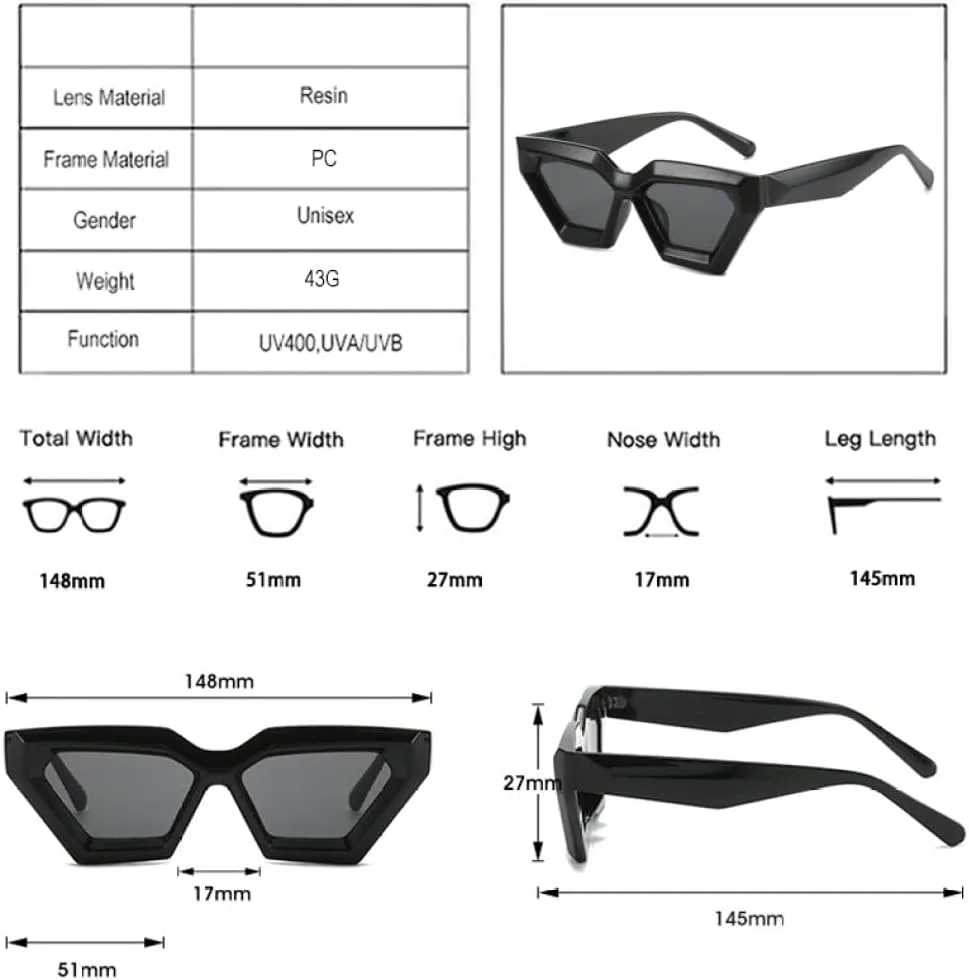 

Солнцезащитные очки LVTFCO Retro Polygon Cat Eye для женщин, градиентные, с защитой от УФ-излучения UV400, модные и уникальные для мужчин, Green Leopard Red