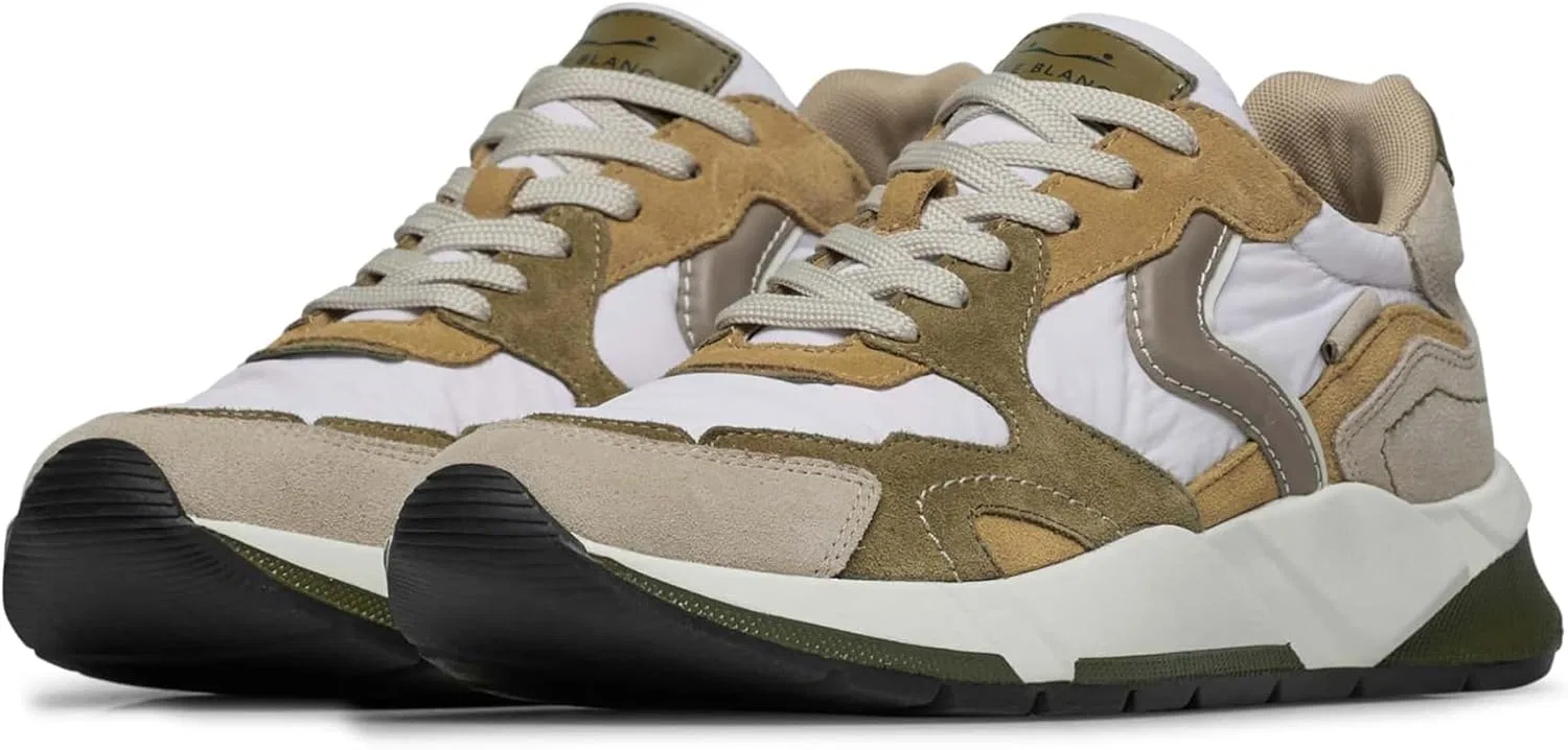 Кроссовки VOILE BLANCHE из замши и технической ткани, Beige Military Green — фото 3