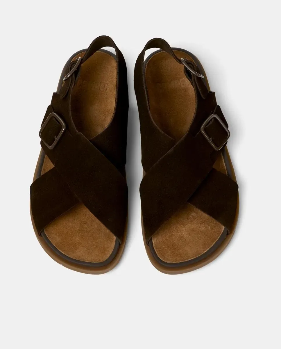 Мужские кожаные сандалии Lluc Sandal Camper, темно-коричневый — фото 3