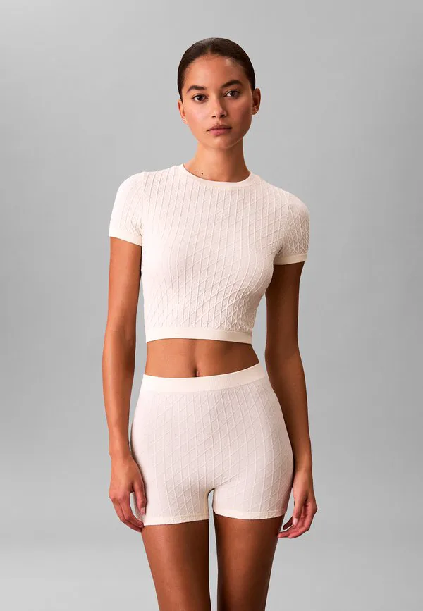 Бесшовные пижамные штаны с эмблемой Calvin Klein, Ivory