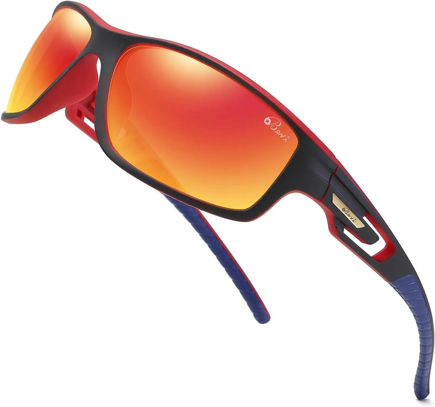 

Поляризованные спортивные солнцезащитные очки Bevi, унисекс, оправа TR90, подходят для езды на велосипеде, бега, вождения, рыбалки, гольфа и бейсбола, Red