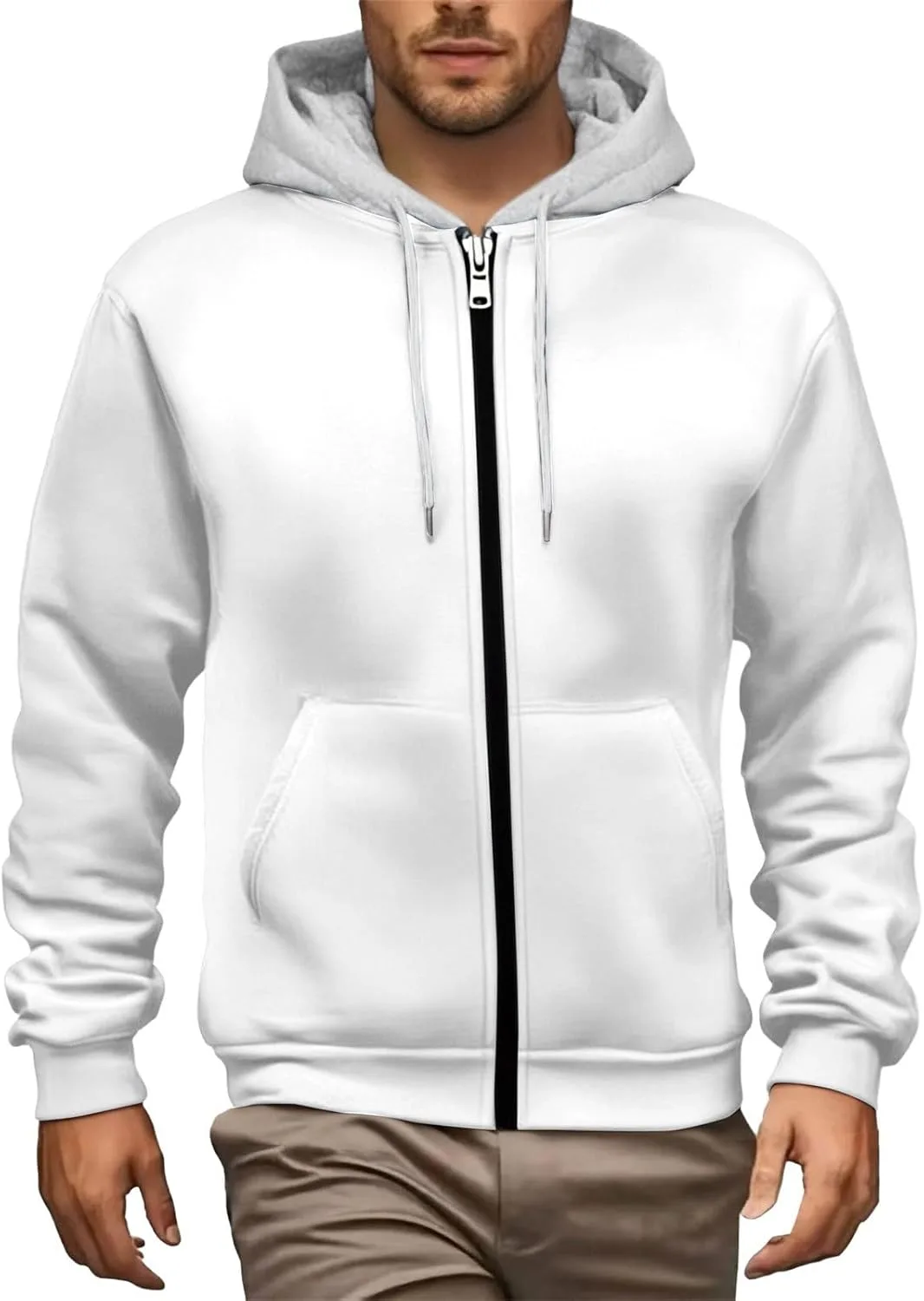 

Мужская толстовка с капюшоном на молнии, свободный крой