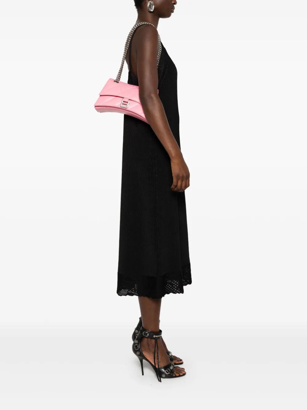 Стеганая сумка на плечо Crush BALENCIAGA, розовый — фото 2