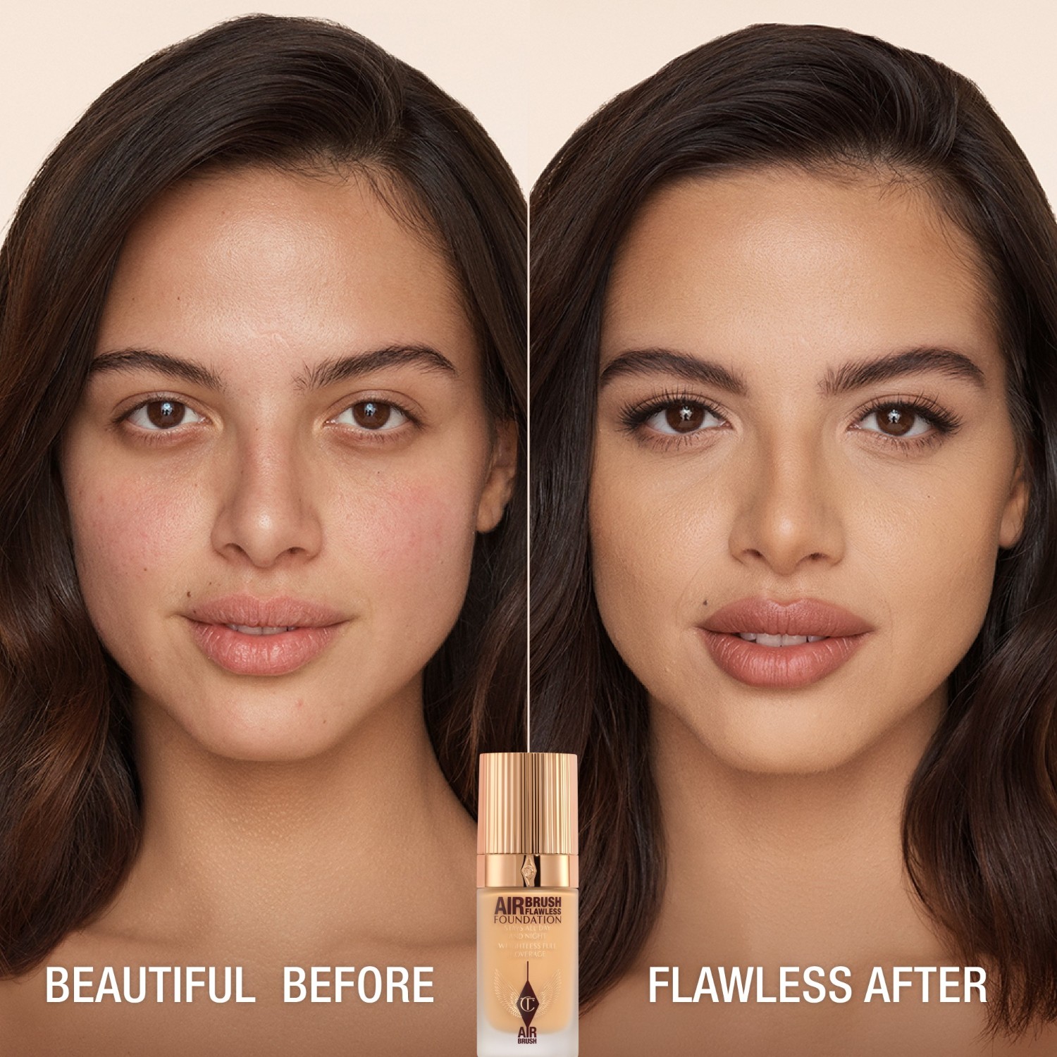 Тональный крем для лица airbrush flawless Charlotte Tilbury, warm 7, объем 30 мл — фото 2