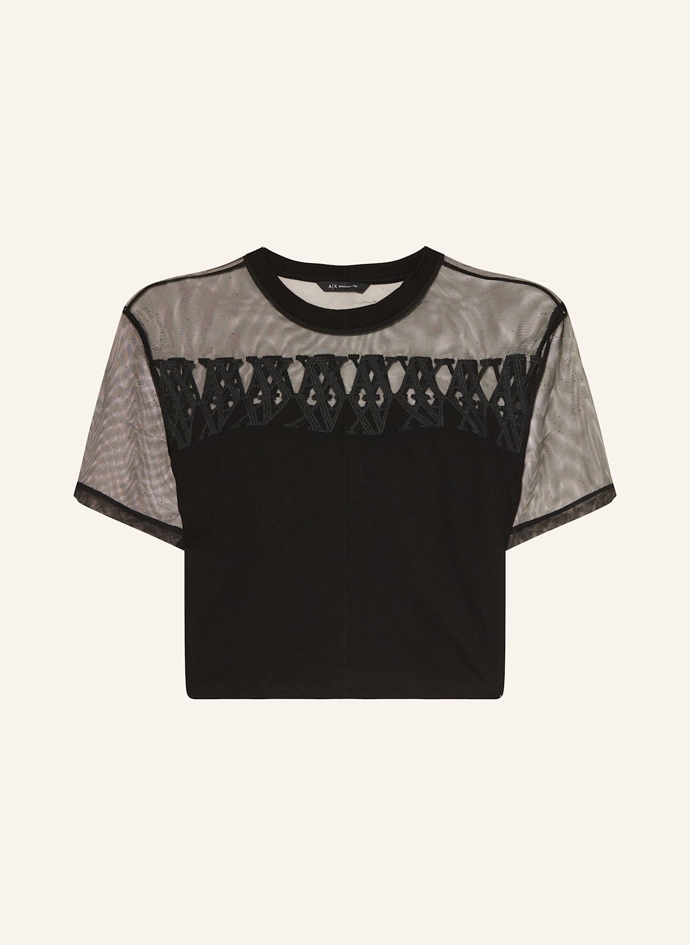 

Футболка из микса материалов Armani Exchange, черный