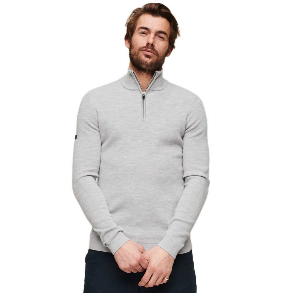 

Свитер Superdry Studios Merino Henley, серый