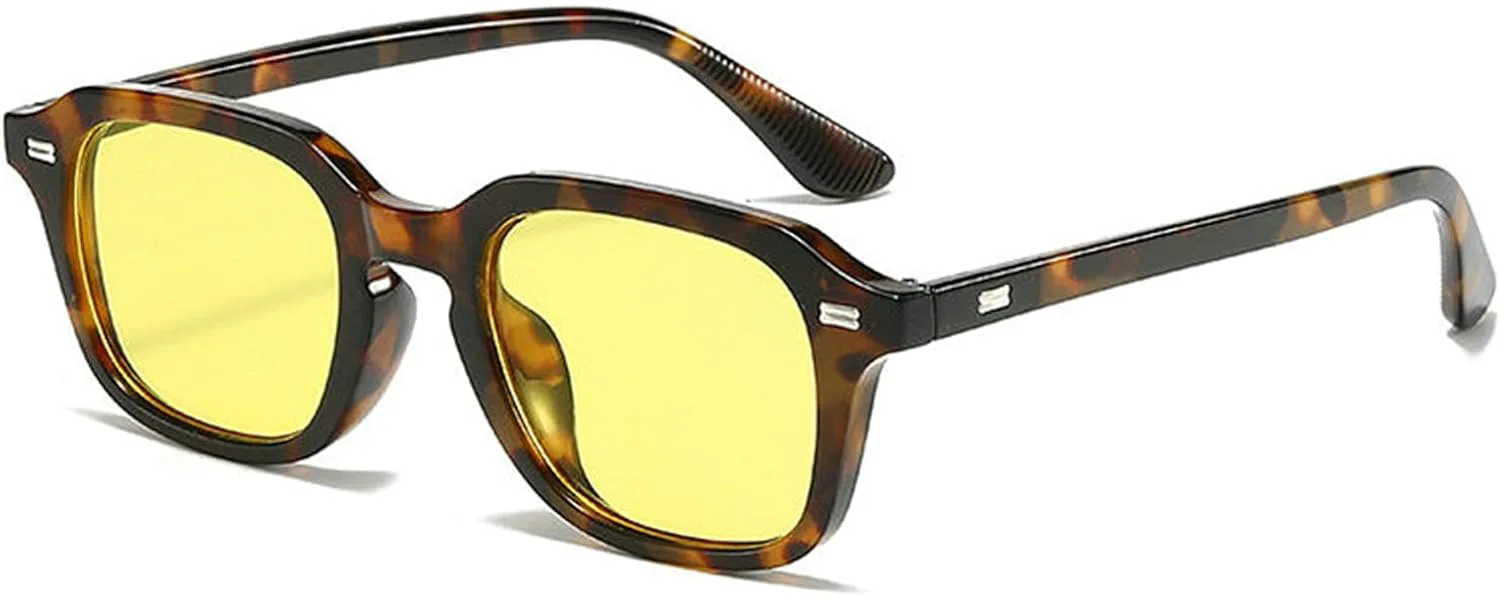 

Солнцезащитные очки Helena Square Candy Color для женщин, модные ретро-очки с заклепками, трендовые оранжевые очки для мужчин, классические очки UV400, C5