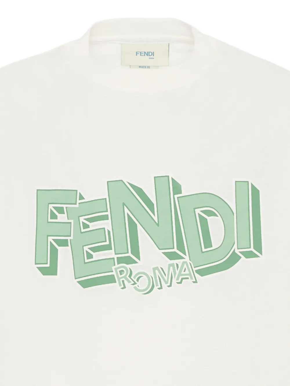 Футболка с короткими рукавами и логотипом Fendi Kids, бежевый — фото 3
