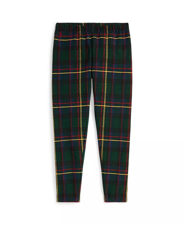 

Девчачьи легинсы в клетку 7-16 лет с эффектом стрейч Polo Ralph Lauren, мультиколор