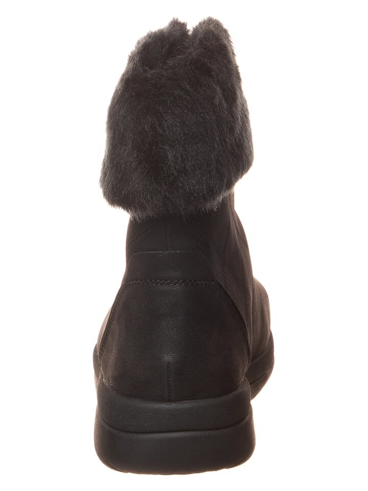 Полусапоги женские Clarks Cabrini Reef с меховой отделкой, черный — фото 3