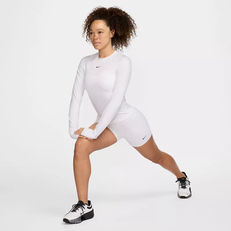 Женская футболка с длинными рукавами Nike Pro Dri-FIT, белый — фото 2
