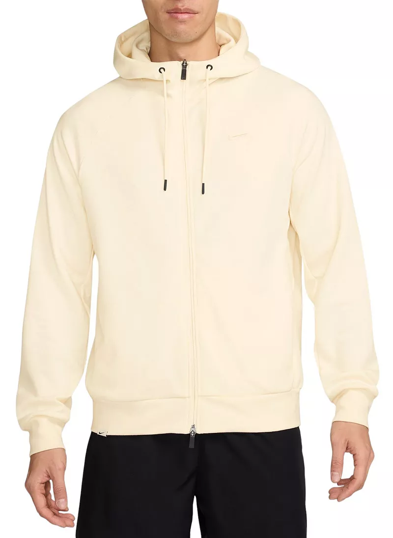 

Мужская худи Nike Dri-FIT Primary Fleece UV с молнией во всю длину, цвет Pale Ivory