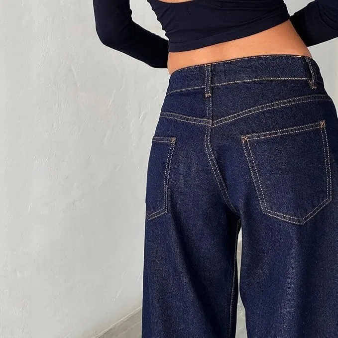 Джинсы свободные Low Rise Baggy, черные — фото 4