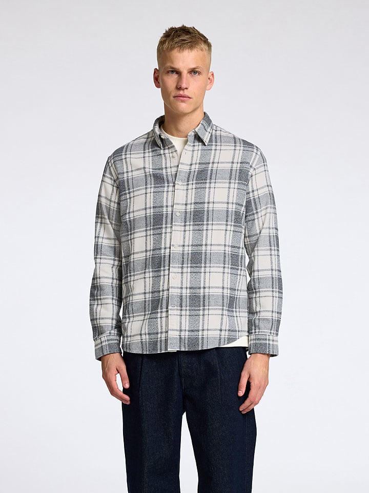 

Рубашка SELECTED HOMME, цвет grau/weiß