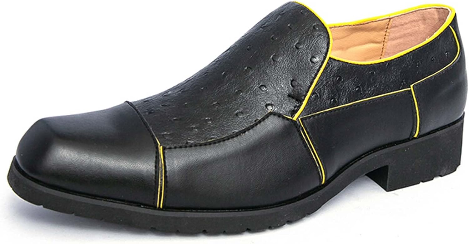 

Мужские классические лоферы в стиле ретро для делового повседневного стиля, без шнурков, кожаные, нескользящие, подходят для костюмов, фраков, свадеб, церквей, офисов и танцев Generic, черный