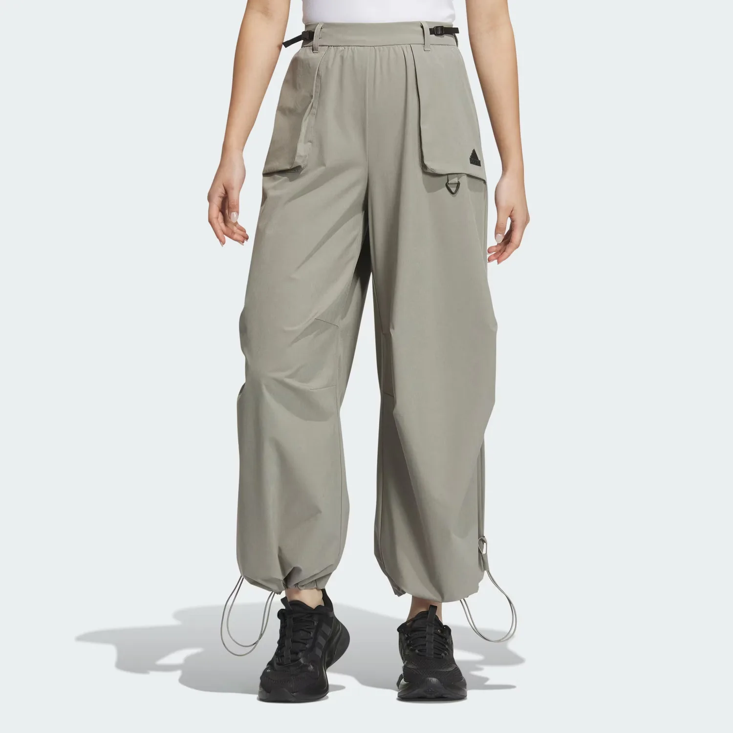 Adidas Штаны спортивные вязаные City Escape женские Pebble Silver Gray — фото 3