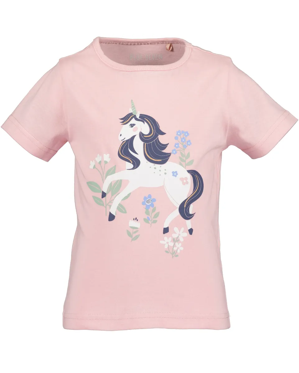 

Рубашка с короткими рукавами Blue Seven "kl Md T-Shirt, круглый вырез", розовый