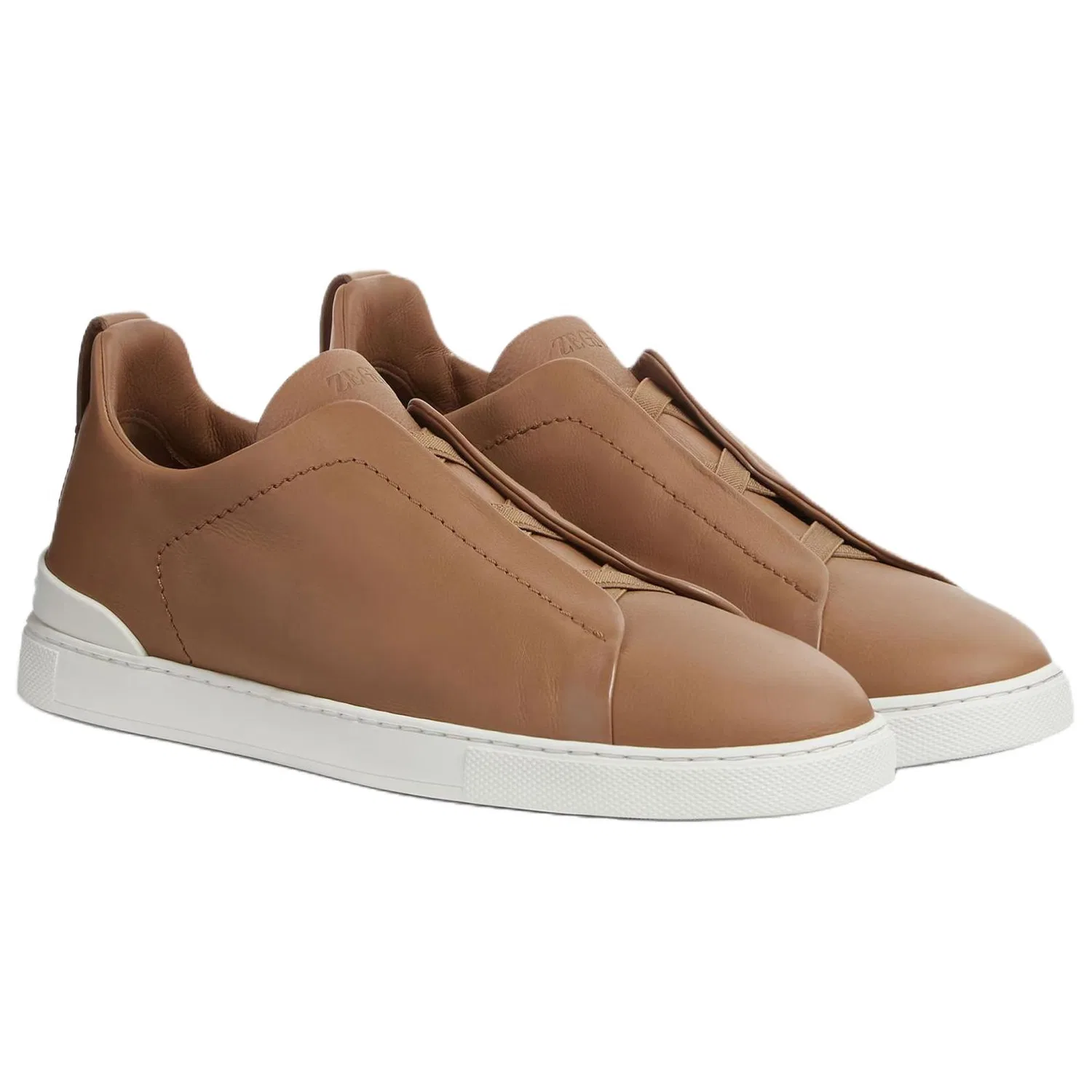 Кроссовки Zegna Triple Stitch бежевые — фото 4