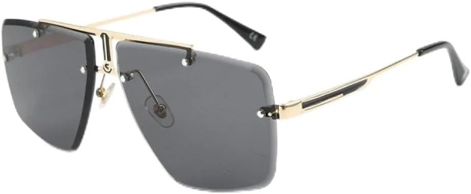 

Квадратные солнцезащитные очки без оправы для мужчин, летние модные солнцезащитные очки, классические очки для женщин с защитой от УФ-излучения UV400 MTZJH, C03 Gray