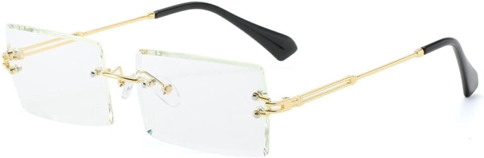 

Модные маленькие прямоугольные солнцезащитные очки для женщин, без оправы, квадратные солнцезащитные очки, летний стиль, защита от УФ-излучения UV400, зеленые и коричневые generic, C8