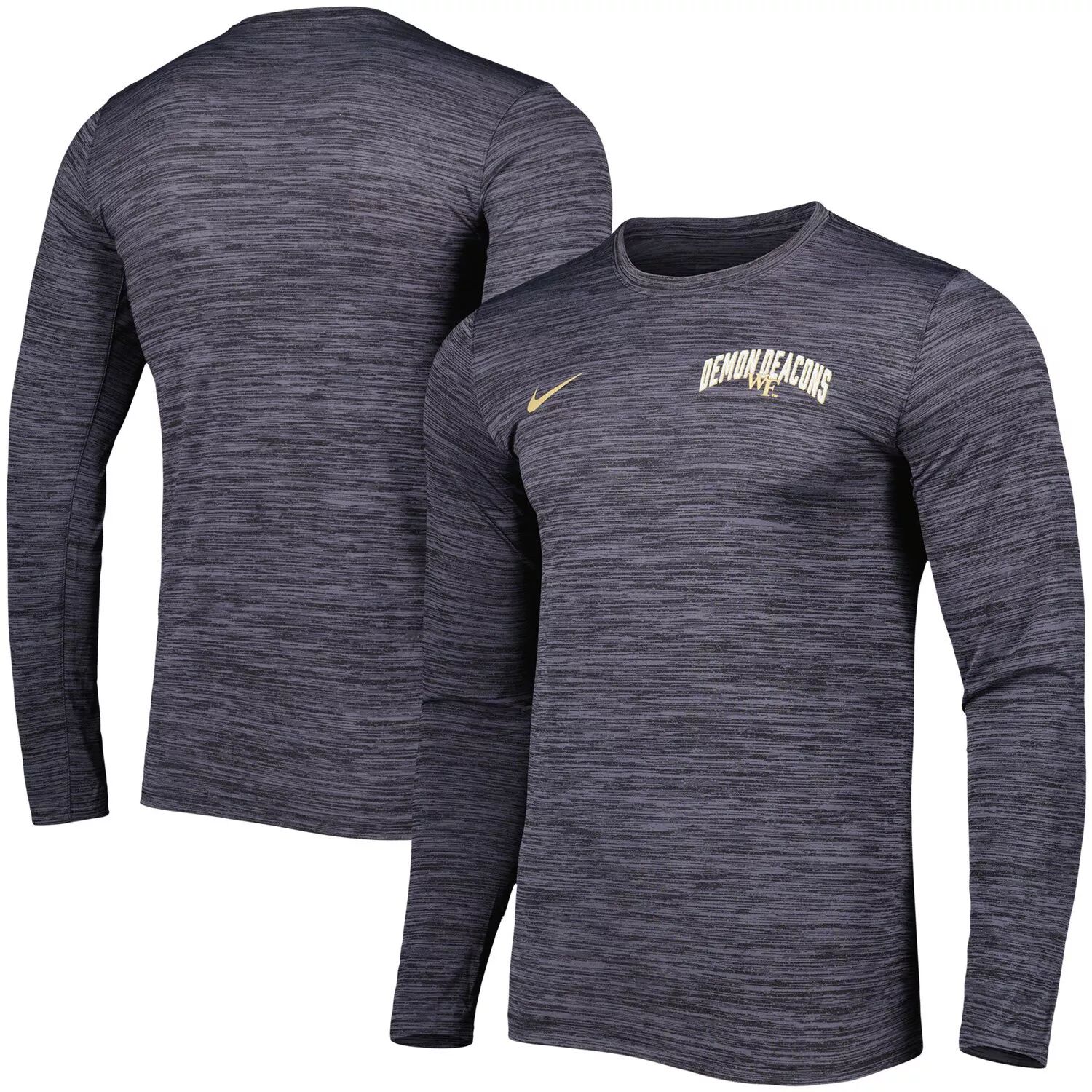 

Мужская черная футболка с длинным рукавом Wake Forest Demon Deacons Velocity Performance Nike, Черный, Мужская черная футболка с длинным рукавом Wake Forest Demon Deacons Velocity Performance Nike