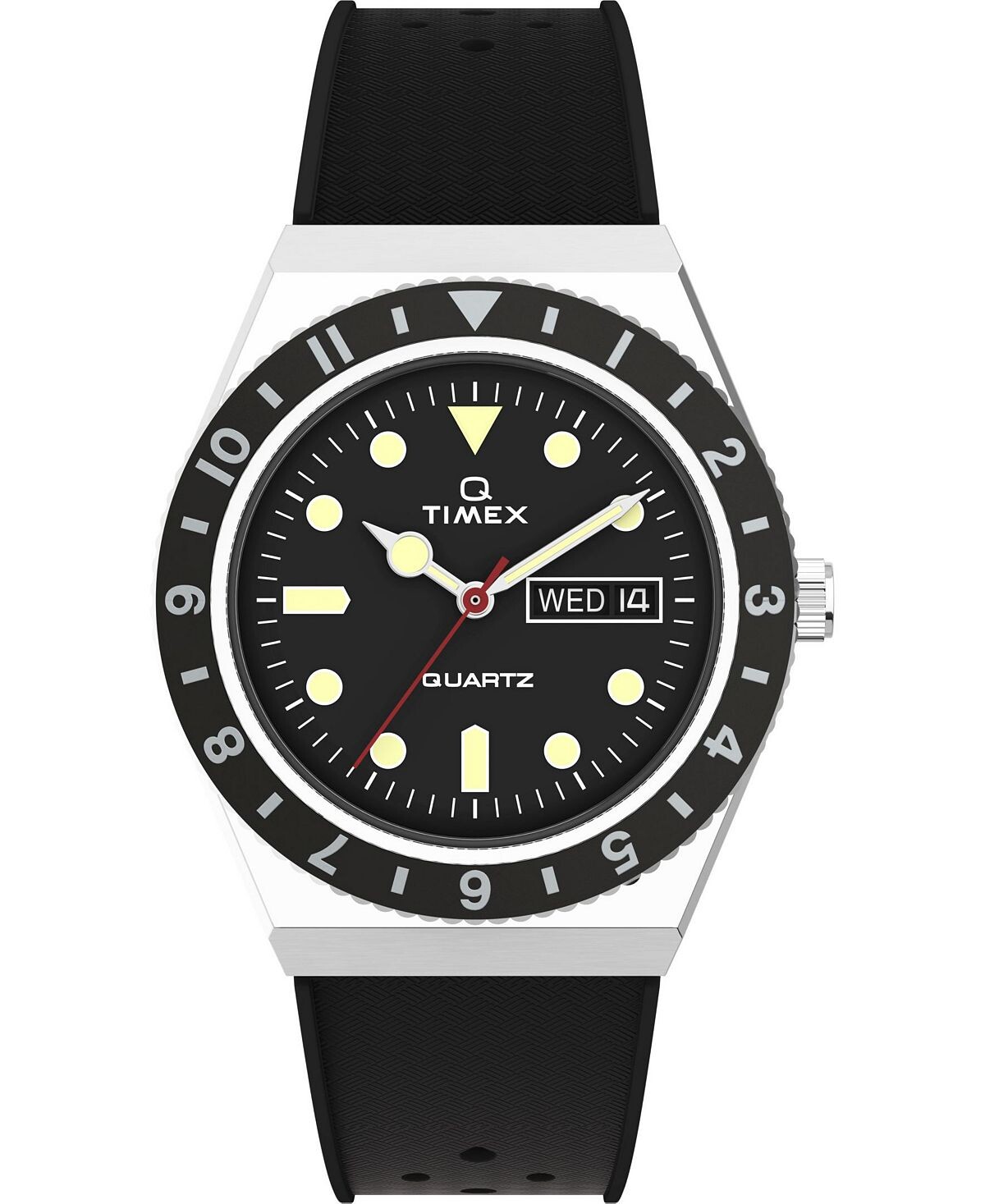 

Мужские черные синтетические часы Q Diver 38 мм Timex