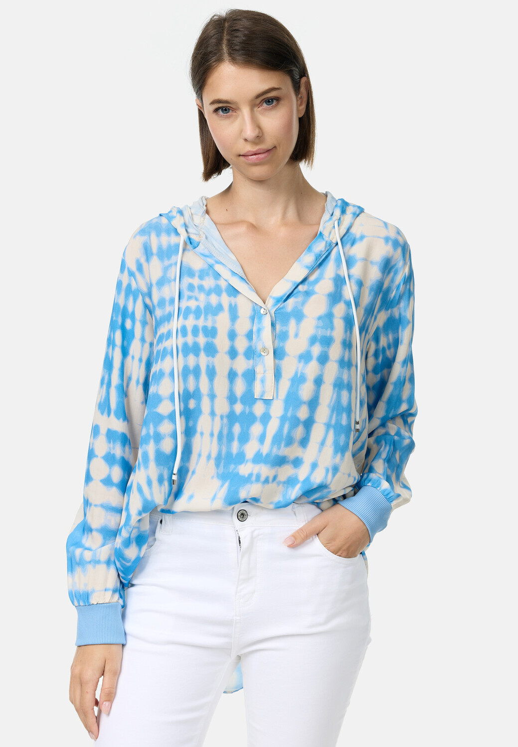 

Блуза PM SELECTED Batik Hoodie, светло-синий