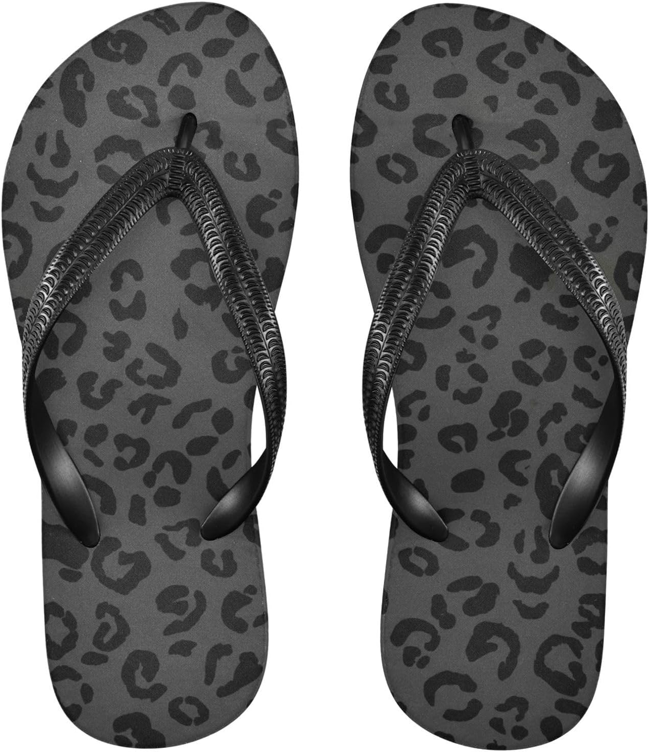 

Женские и мужские пляжные шлепанцы Black Leopard темно-серого цвета, летние повседневные сандалии для душа 20861871 Kfbe