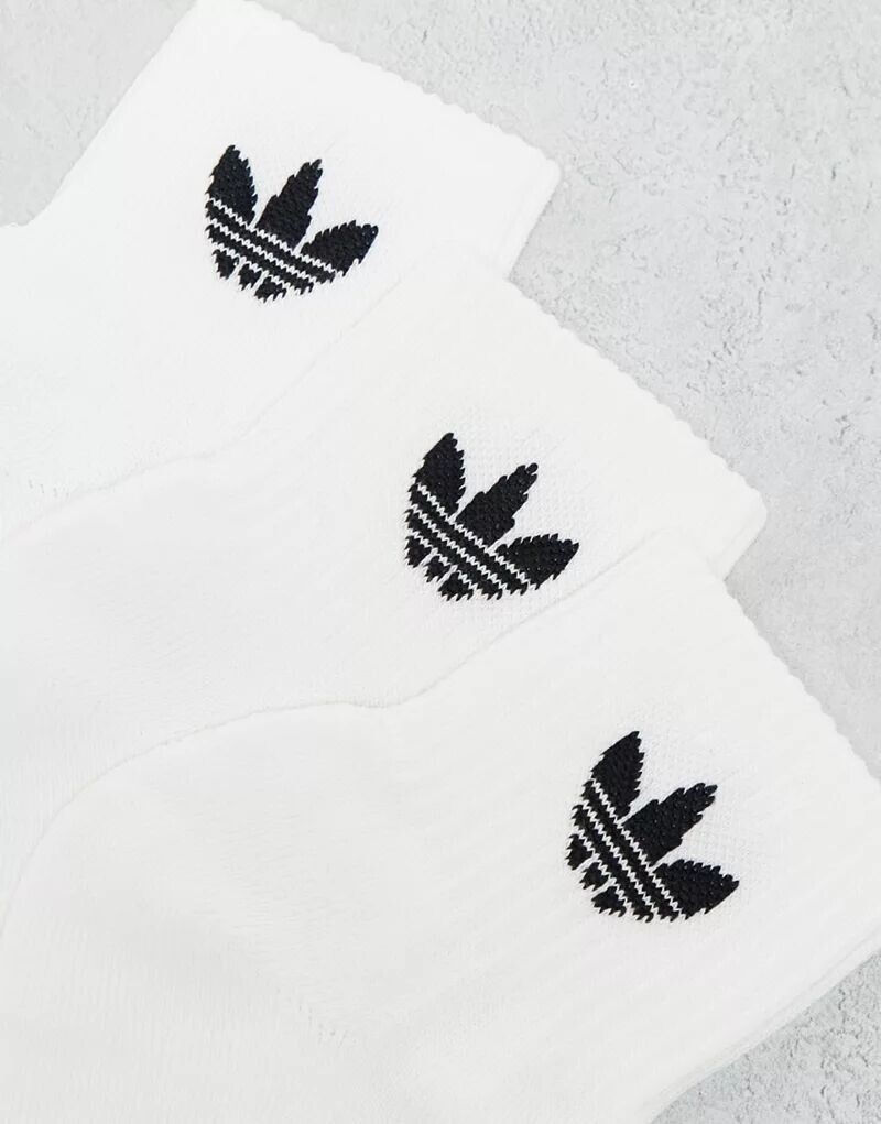 Комплект из трех белых носков adidas Originals — фото 3