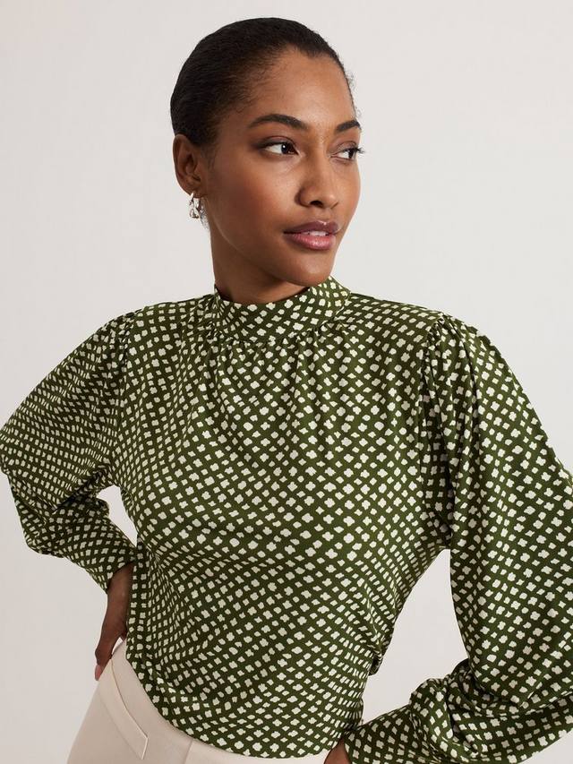 

Абстрактный топ эсме Phase Eight, цвет Green/Ivory