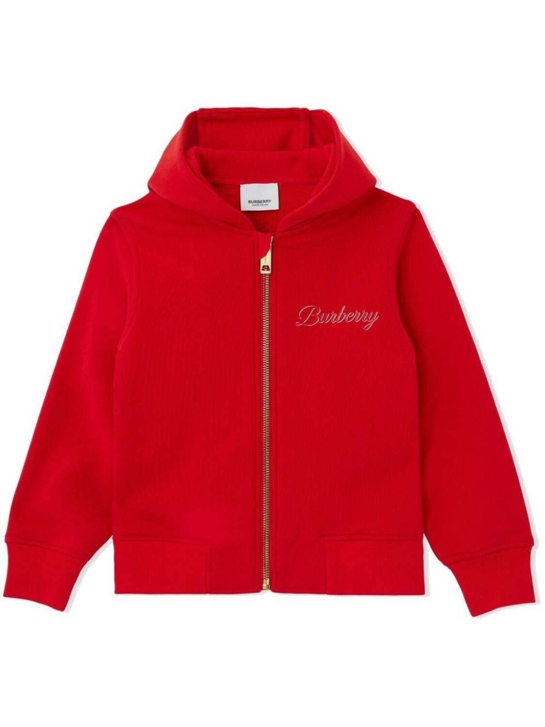 

Burberry Kids худи на молнии с логотипом, красный