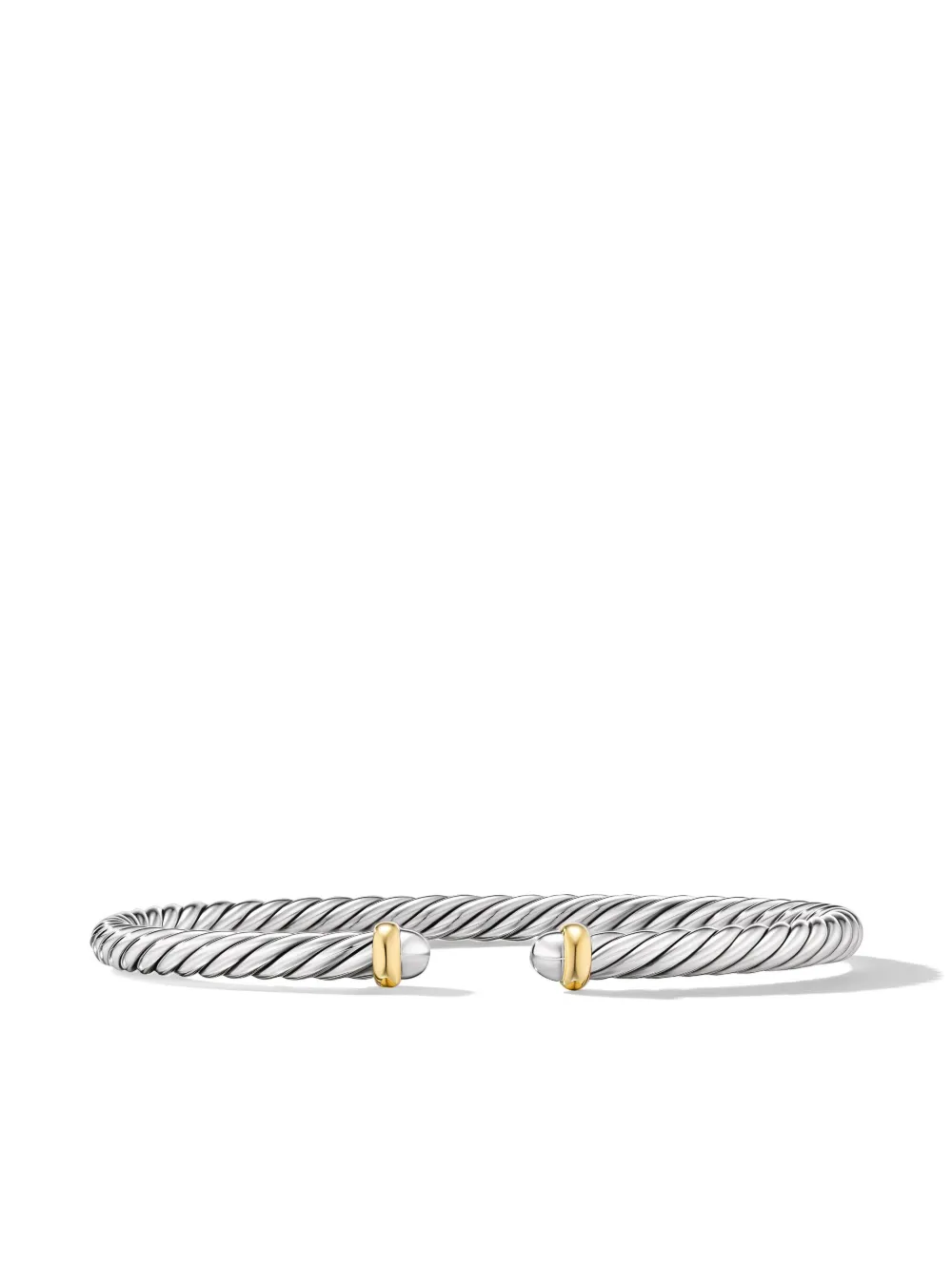 

Браслет Cable Flex из серебра и желтого золота (4 мм) David Yurman, серебяный