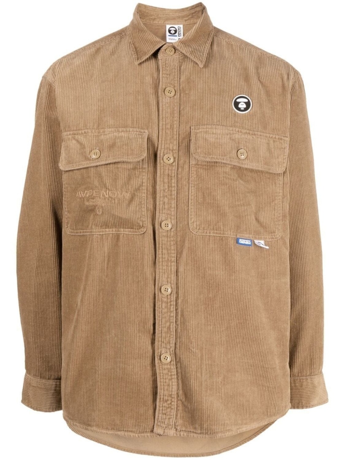 

Вельветовая рубашка с нашивкой-логотипом AAPE BY *A BATHING APE, коричневый