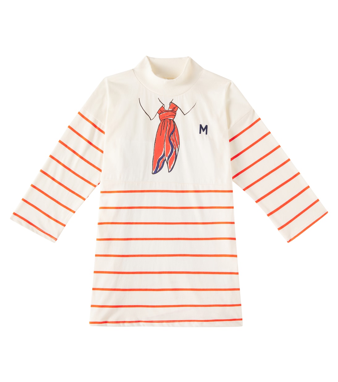 

Хлопковое платье с деталью-шарфом Mini Rodini, Offwhite
