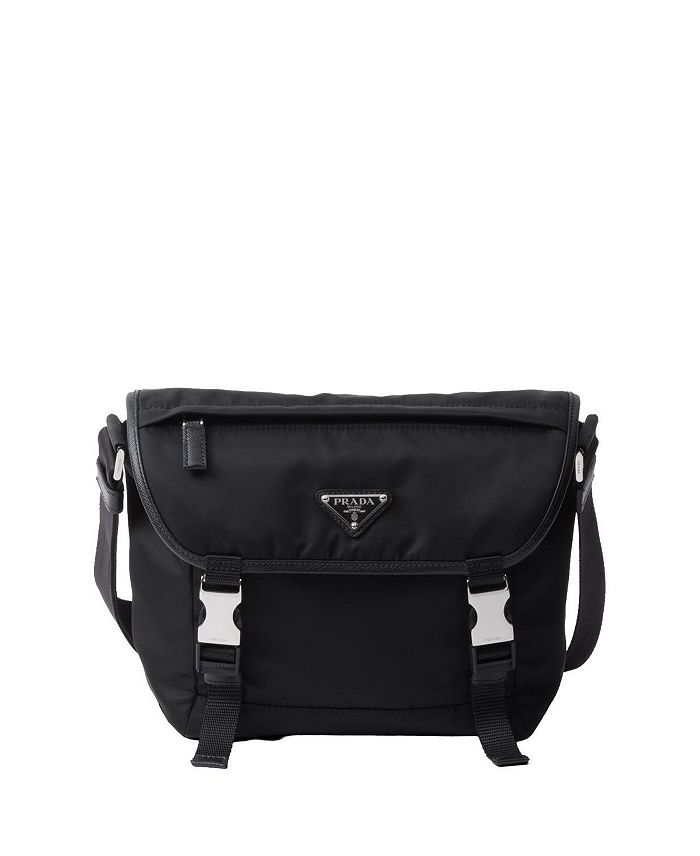 

Плечевая сумка из переработанного нейлона и кожи Saffiano Prada, черный