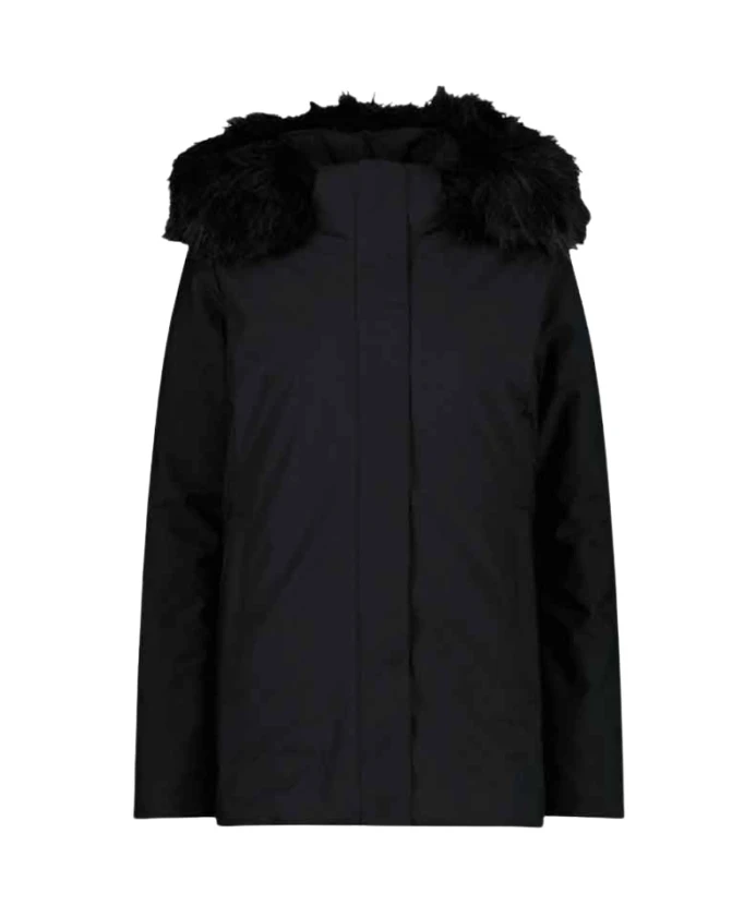 

Куртка из софтшелла с капюшоном из искусственного меха. Cmp, черный