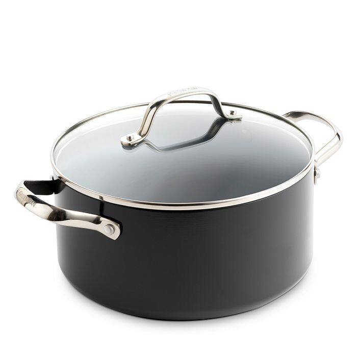 

GreenPan Valencia Pro Healthy Керамическая кастрюля с антипригарным покрытием и крышкой, 5,5 кварты, серый