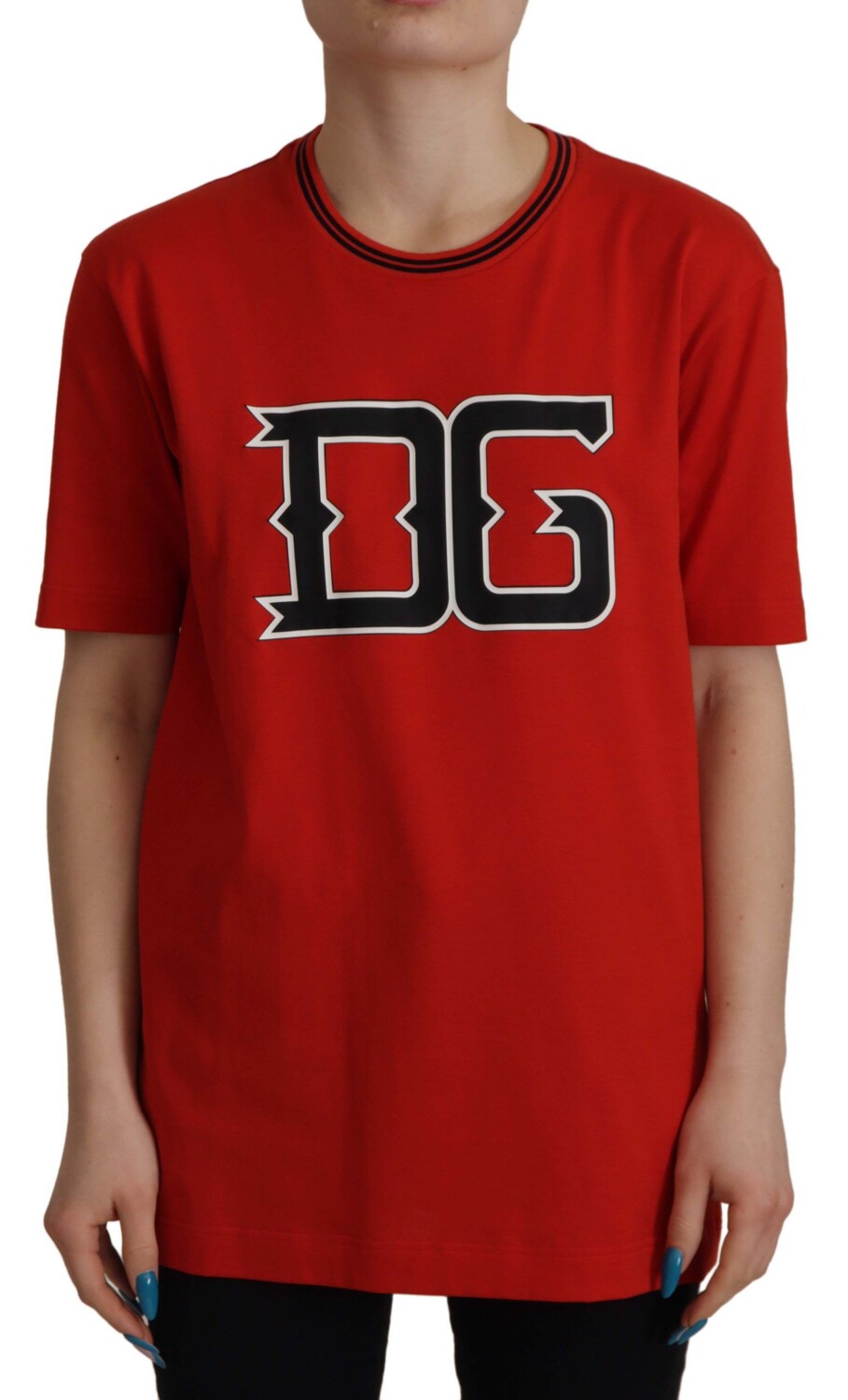 

Футболка с логотипом Radiant Red Cotton Dolce & Gabbana, красный